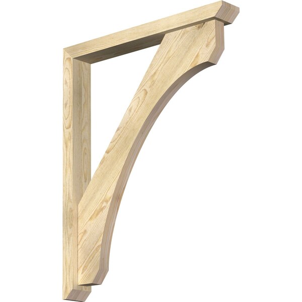 Ekena Millwork Legacy Slat Rough Sawn Bracket w/ Offset Brace, Douglas Fir, 4"W x 30"D x 38"H BKT0402X30X38LEC06RDF - main